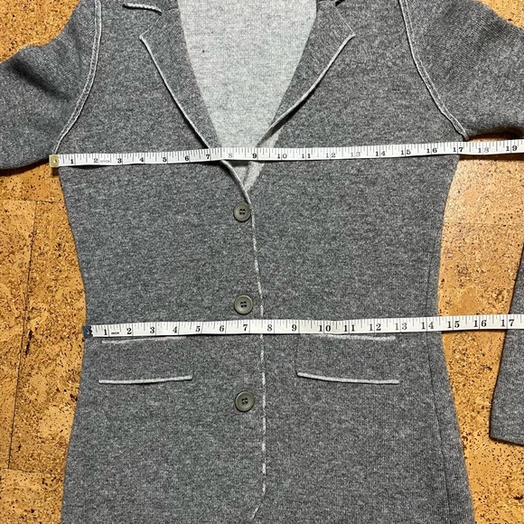 Nathalie Seaver Gray Cashmere Blend Button Down Sweater Blazer Cardigan Sz S(1) - Picture 11 of 13